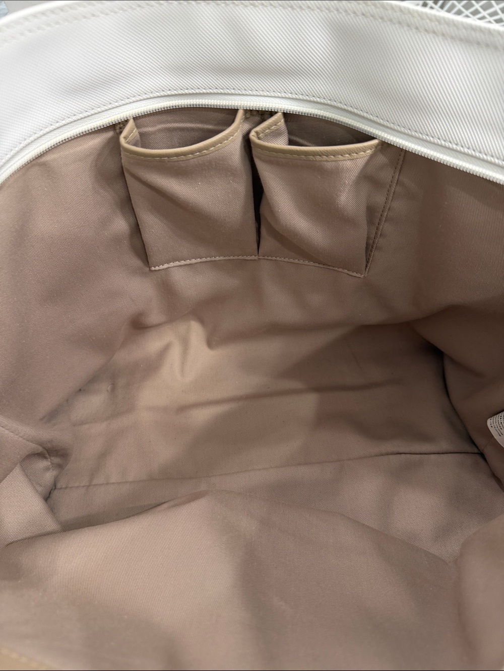 Lacoste White PVC Textured Tote Bag - Picture 9 of 12